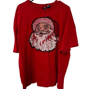 Vintage Style Dec. 25 Red Christmas T-Shirt Santa Claus Graph Size 3XL